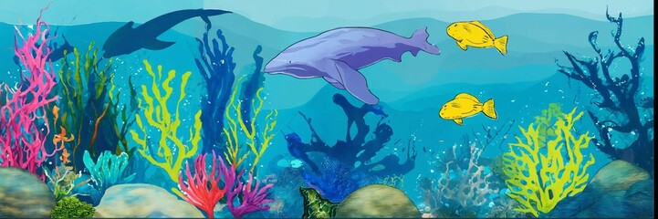 Fototapeta premium Serene undersea scene cut out