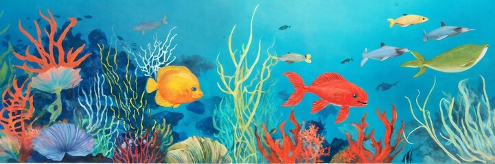 Obraz premium Serene undersea scene cut out