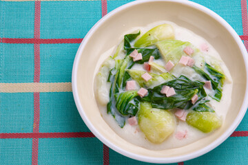 青梗菜のクリーム煮