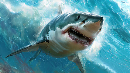 Obraz premium Beautiful Hammerhead shark high quality background