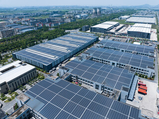 view of solar power panels on roof terrace