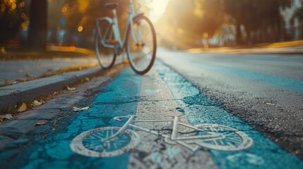 Bicycle road sign symbol to indicate the road for bicycles lane. world bicycle day background concept 
