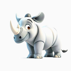 Fototapeta premium Cute Rhinoceros cartoon design. Chibi Rhinoceros cartoon Illustration
