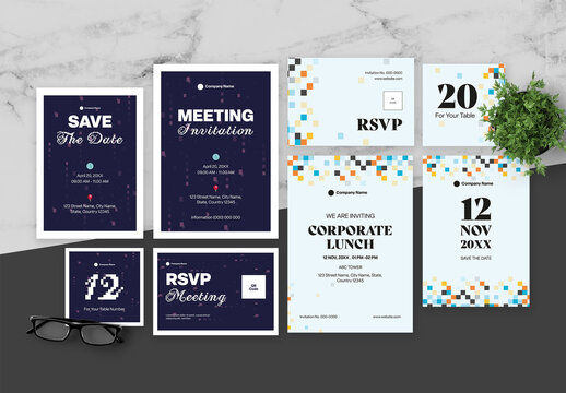 Blue and Light Blue Bundling Creative Agency Invitation 