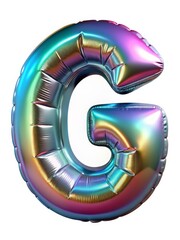 Front view letter and number made with foil holographic birthday balloon