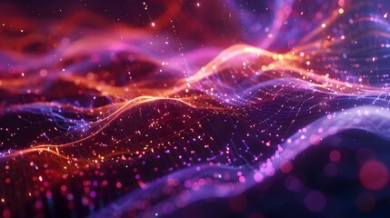 Vibrant Cosmic Energy Flow in Futuristic Digital Landscape
