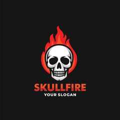 Skull fire logo vector. EPS 10 editable vector