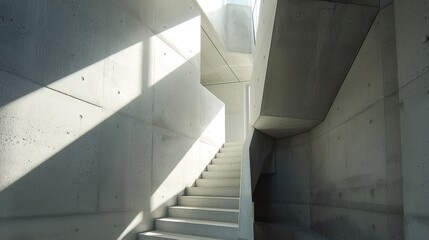 Obraz premium The architecture of the steps of an industrial style house building, unfinished concrete wall style