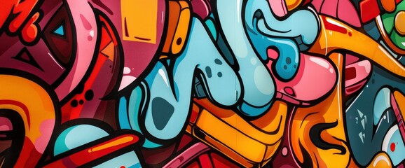 Obraz premium Abstract Art Inspired By Street Culture, Cartoon Style, Background