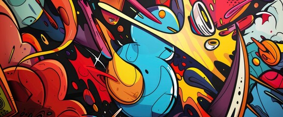 Abstract Art Inspired By Street Culture, Cartoon Style, Background