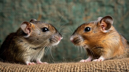 Two rodents in a photography studio