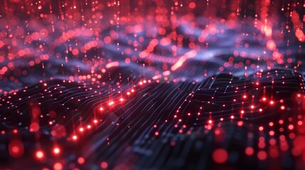 Obraz premium Dazzling Futuristic Energy Waves and Neon Lights Backdrop