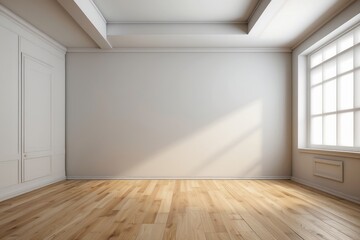 Interior home of empty living room with white wall copy space mock up
