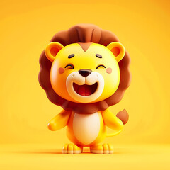 Cute Lion cartoon character. Lion cartoon illustration
