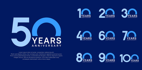 anniversary logo style vector design with blue color can be use for celebration day
