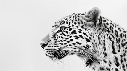 Leopard Outlines Against a White Background