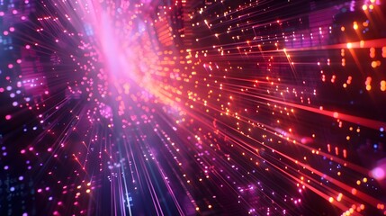 Obraz premium Stunning Cosmic Explosion of Vibrant Lights and Energy in an Abstract Ethereal Display