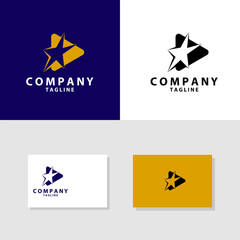 Naklejka premium star play logo design vector