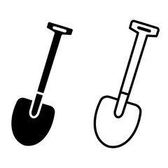 Shovel icon. Isolated spade and shovel icon line style. Premium quality vector spade symbol drawing shovel concept for your logo web mobile app UI design.