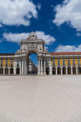 Rua Augusta Arch is a triumphal, historical building in Lisbon on Commerce Square, Portugal