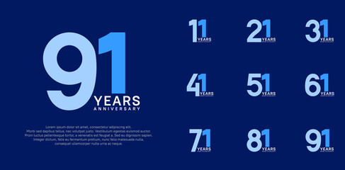 anniversary logo style vector design with blue color can be use for celebration day