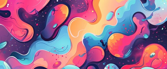 Obraz premium Abstract Designs Inspired By Dreams, Cartoon Style, Background