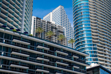 Obraz premium Miami, Florida, USA - Southeast Financial Center, other High-rise buildings and modern architecture in downtown Miami, Florida on a clear day.