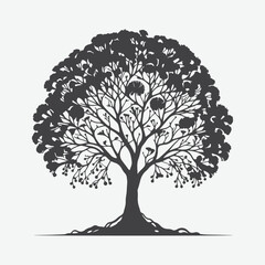 Fototapeta premium Print Elegant Silhouette of the Silverbell Tree, A Stunning Natural Masterpiece