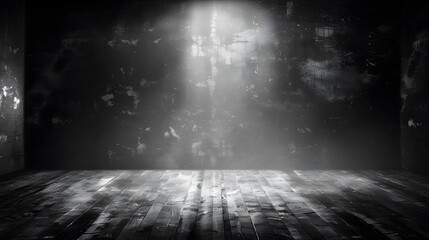 Dark Empty Room with Spotlight