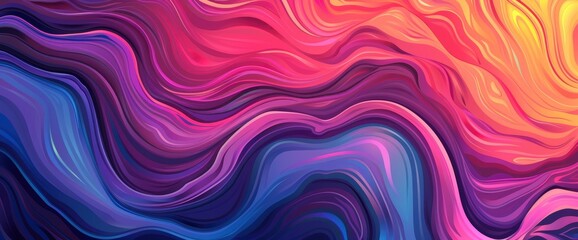 Obraz premium Abstract Designs With Flowing Lines, Cartoon Style, Background