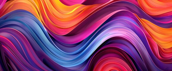 Obraz premium Abstract Designs With Flowing Lines, Cartoon Style, Background