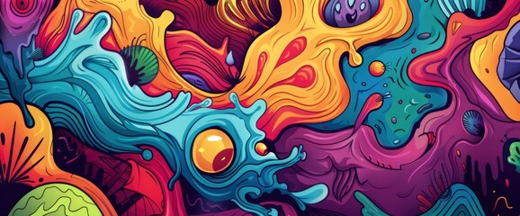Abstract Designs With Intricate Details, Cartoon Style, Background