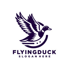 Fototapeta premium Flying duck logo design inspiration,Flying duck icon, goose, swan logo template