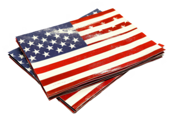 Two American flags are stacked on top of each other