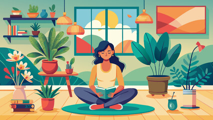 Fototapeta premium a lady doing meditation