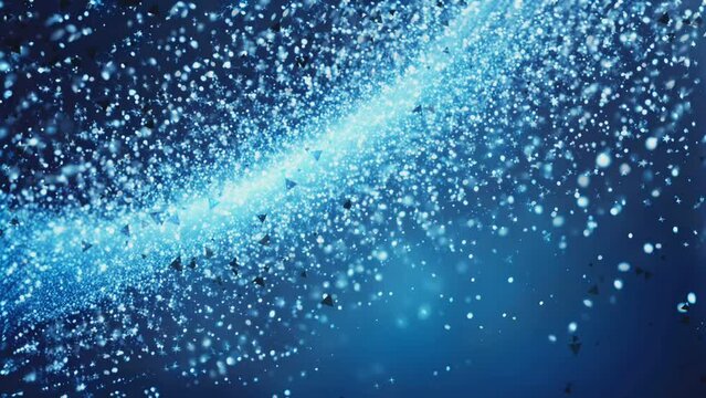 Blue shining glitter particles 3D Loop Animation New Motion Background. Light flare For event, festival, presentation, music, show, party, Award, fashion, Music, festival, club, stage.
