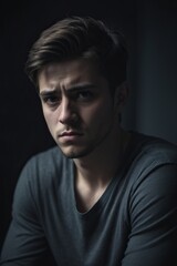 Obraz premium a sad, depressed weak man with no ambition or drive. Mental health problems