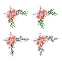 The Blooms  Greenery Floral Foliage Ornament Corner Text Separator Elegance Framie for Invitations Card Template