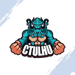Green Muscular Ocean Monster Mascot