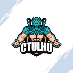 Green Muscular Ocean Monster Mascot