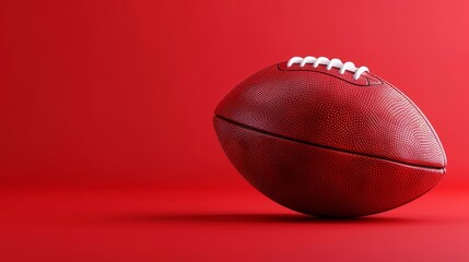 A football on a red background with copy space