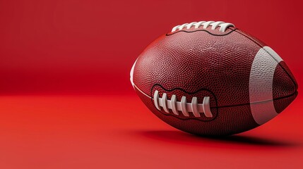 A football on a red background with copy space