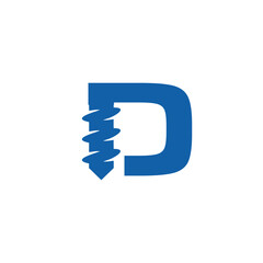 Letter D Drilling logo icon vector template
