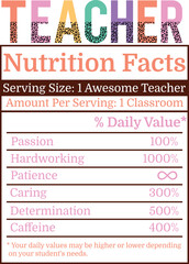 teacher nutrition facts design