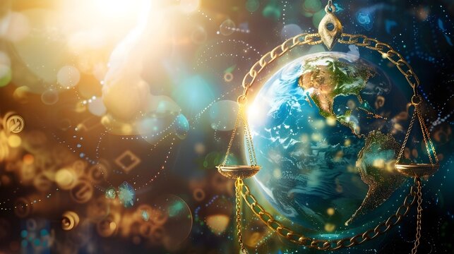 Surreal Globe Symbolizing International Law and Global Governance