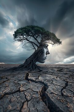 A Resilient Spirit Facing Adversity in a Dramatic Natural Landscape