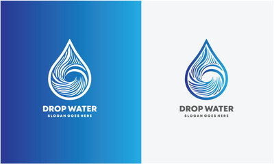 Organic drop water logo designs vector