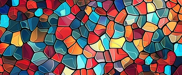 Abstract Mosaic Patterns, Cartoon Style, Background