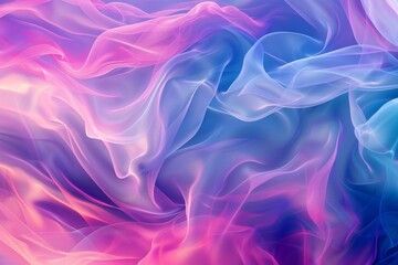 Obraz premium A colorful, flowing piece of fabric with a pink and blue hue