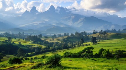 Fototapeta premium landscape in the summer. panorama of the mountains